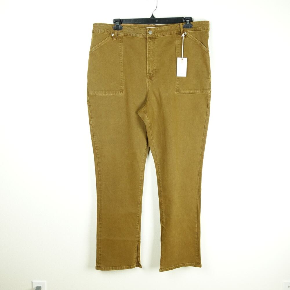 Good American Jeans SZ 18 Good Boy Carpenter Split Hem Utility Cabincore Rustic